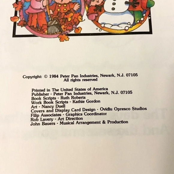 Vintage 1994 Days Months and Seasons Peter Pan Ind Cassette Tape and Book - Picture 4 of 10